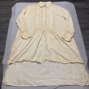 Jaded Gypsy Dress S/M Vintage Strips Boho Pleated Popover High Low